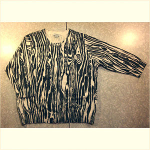 Animal Nature Print 3/4 Slv Brown Cream Cardigan